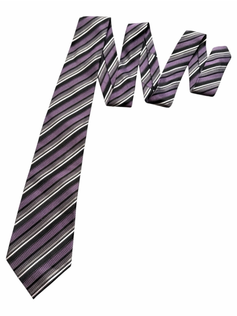 TRISTAN Men's Purple Striped 100%  Silk Tie